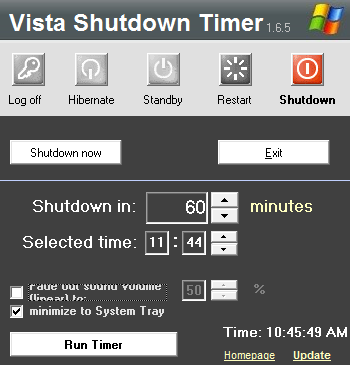 windows shutdown timer